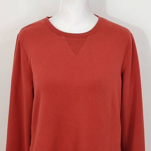D&Co. Active Terry Tunic in Spice Red Size XS Petite Red Sweatshirt Pullover - Picture 2 of 8
